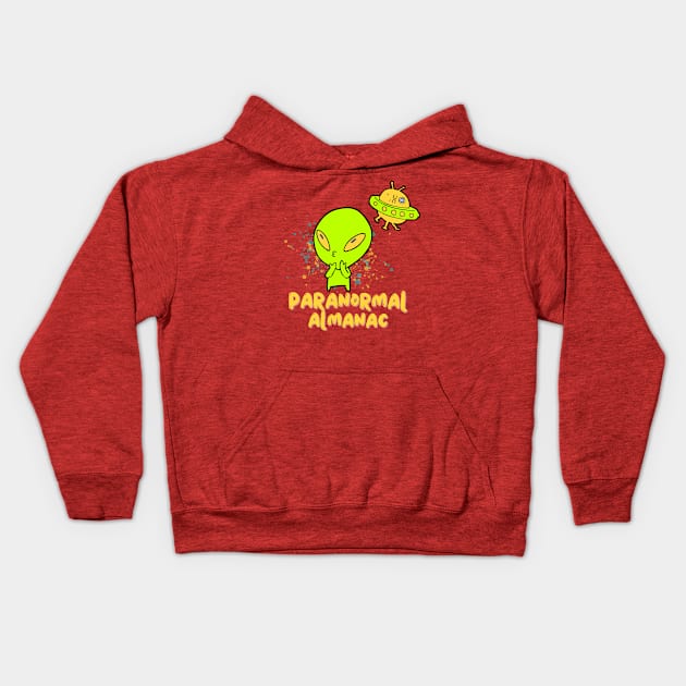 alien almanac Kids Hoodie by Paranormal Almanac